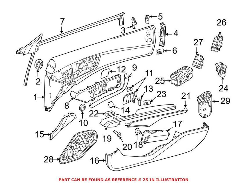 Mercedes Door Window Switch - Driver Left 17290569009107